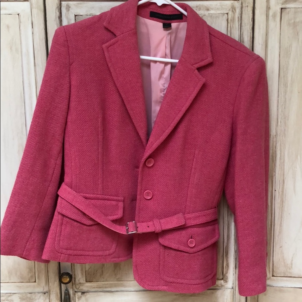 Pink blazer with belt
